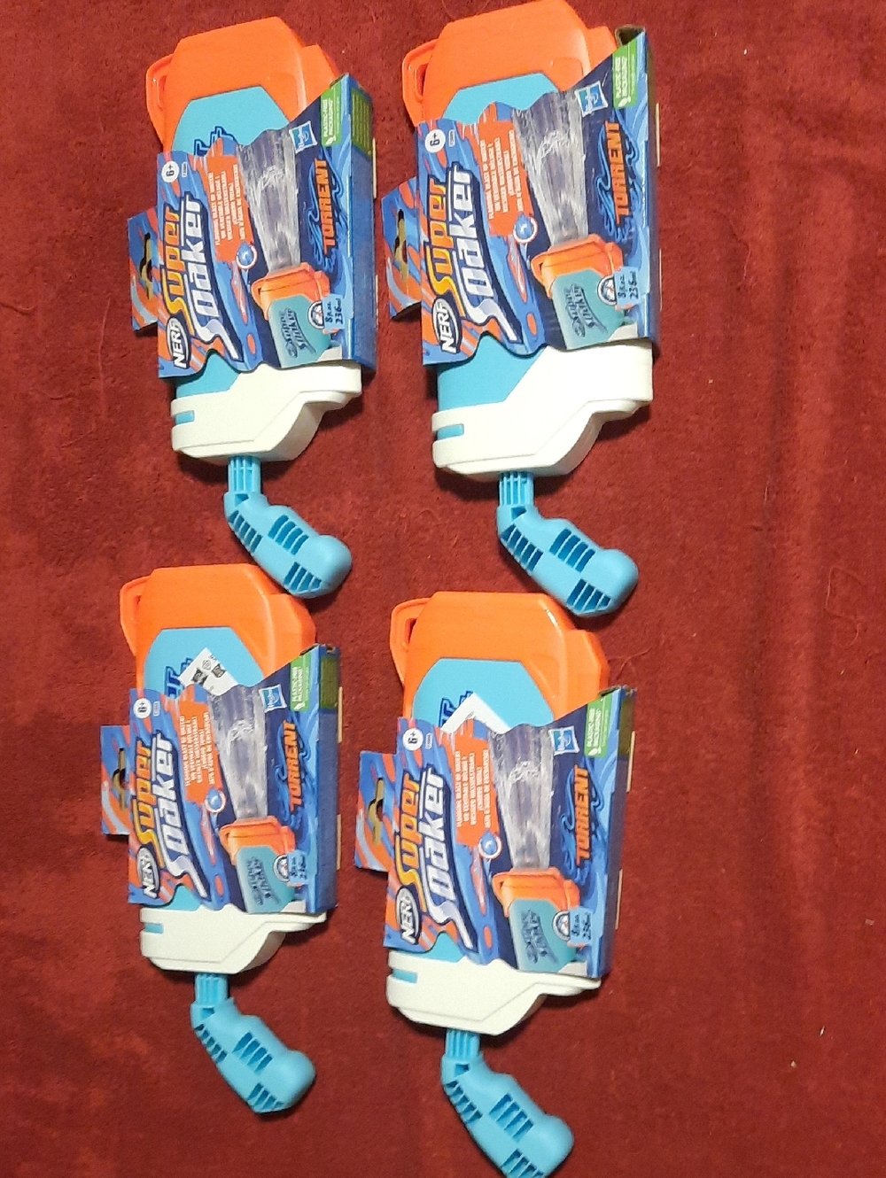 Nerf Super Soaker Pump Water Blaster — Orange & Light Blue (Set of 4)